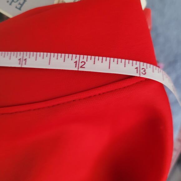 Lara Fashion Red Fit & Flare Midi Skirt Size M – Made in USA, High Waist Stretch - Picture 5 of 7